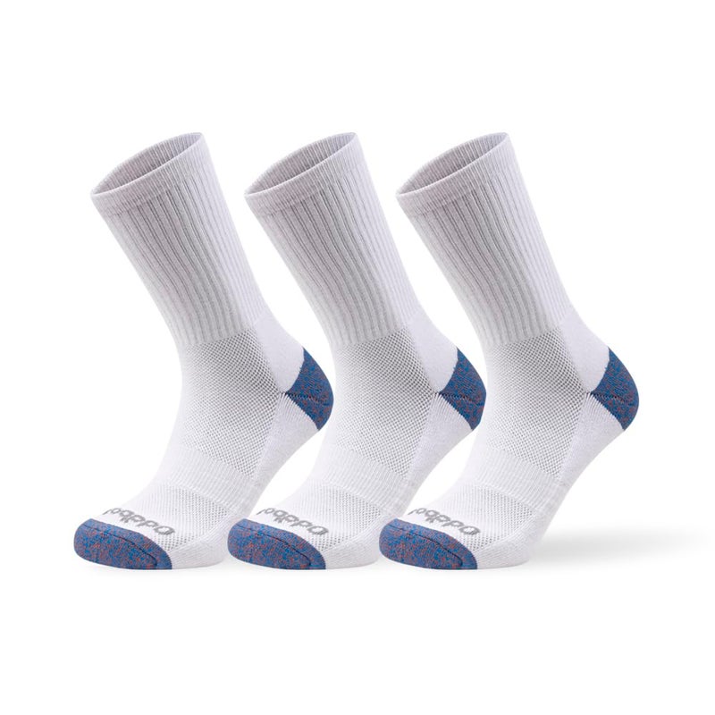 Oddball Menâ€™s Performance Crew Socks XXL (Size 15-18) | 3-Pack Large Athletic Socks with COOLMAX Cotton Blend, Arch Support & Seamless Toe, White - Image 1